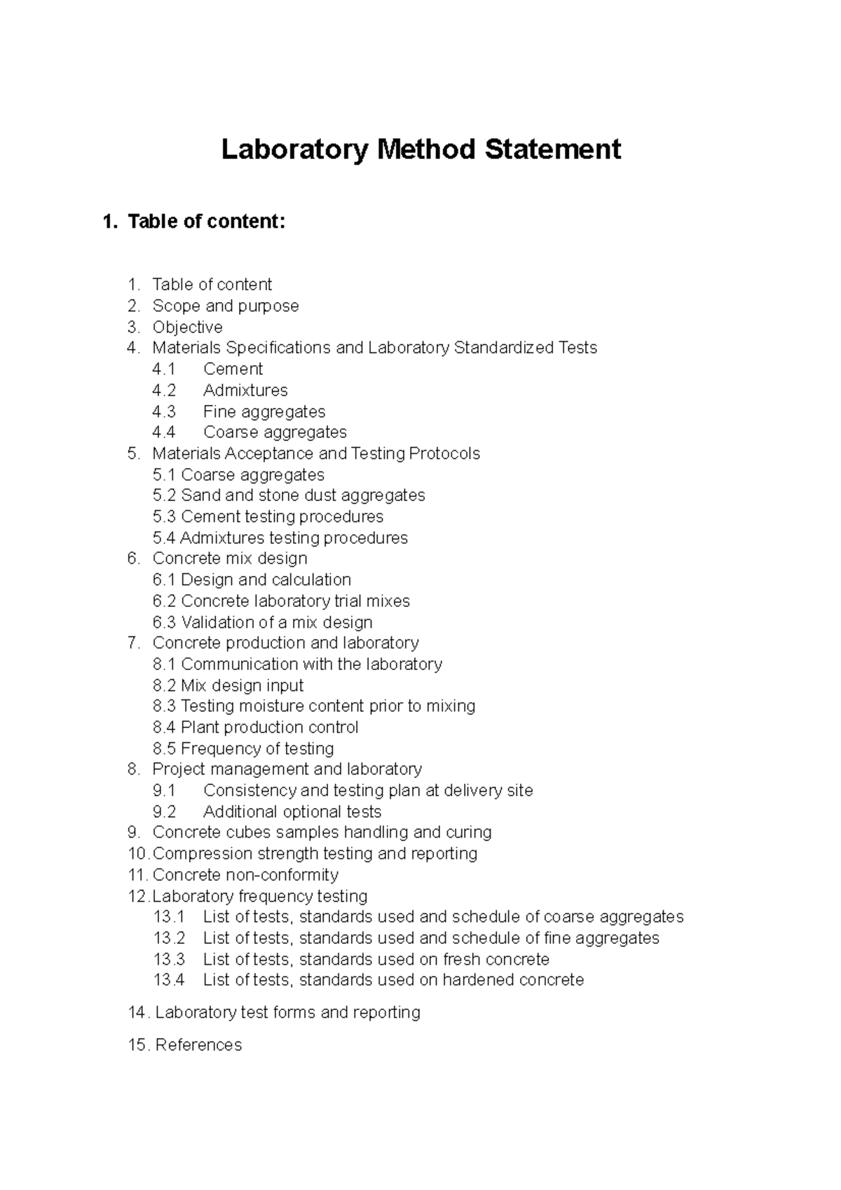 Laboratory method statement with Chukwuma's Comments) Laboratory