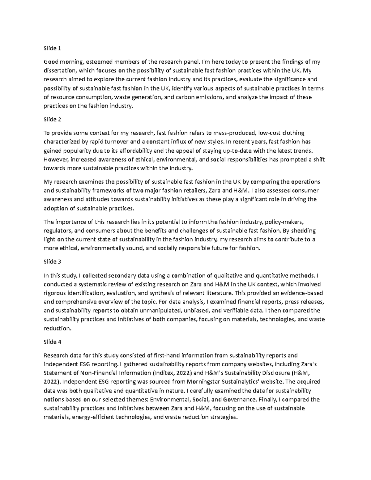 Transcript of Presentation - Slide 1 Good morning, esteemed members of ...