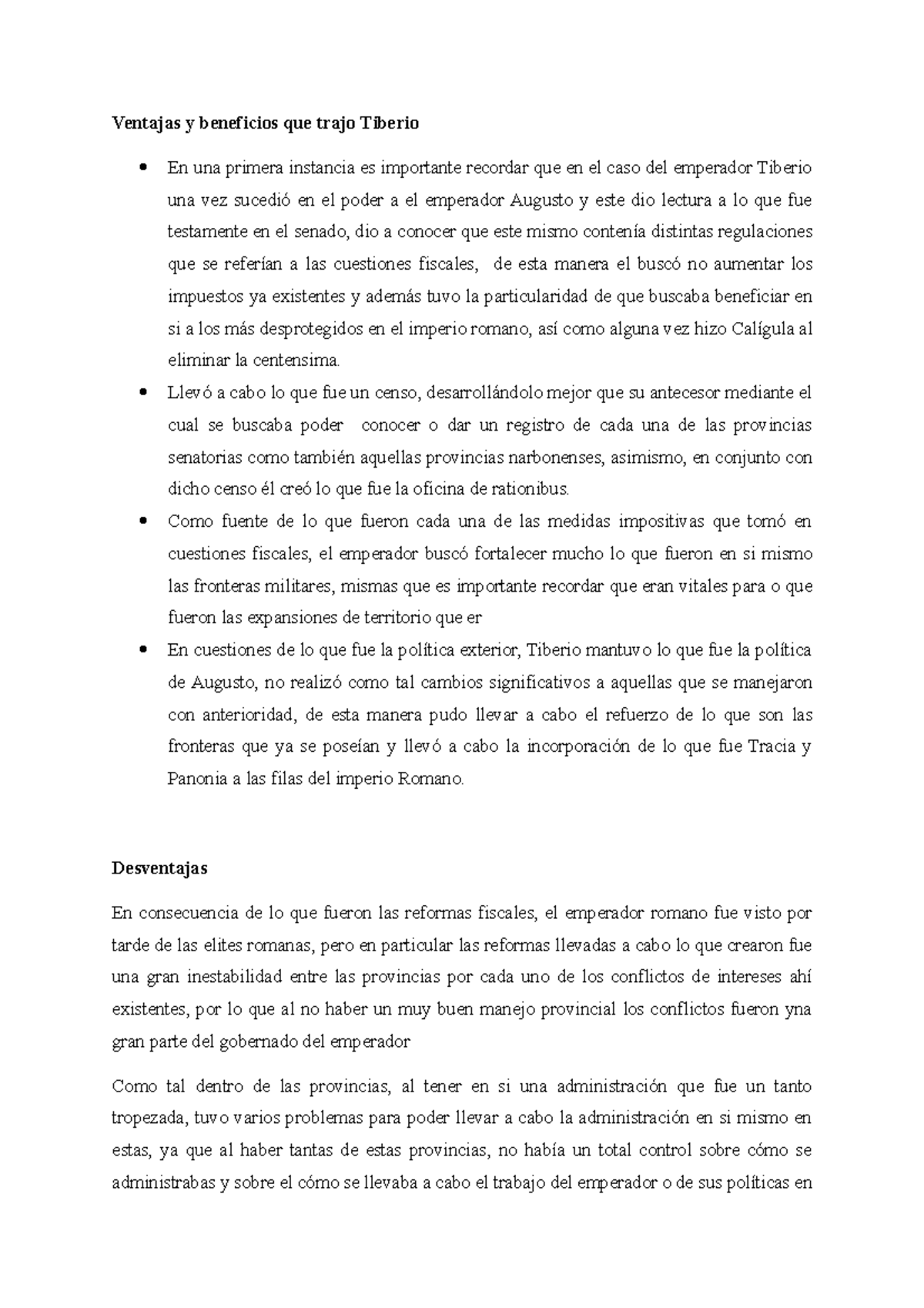 Tiberio DE ROMA Ventajas Y Desventajas Ventajas y beneficios que trajo Tiberio En una primera Tiberio DE ROMA Ventajas Y Desventajas Ventajas y beneficios que trajo Tiberio En una primera