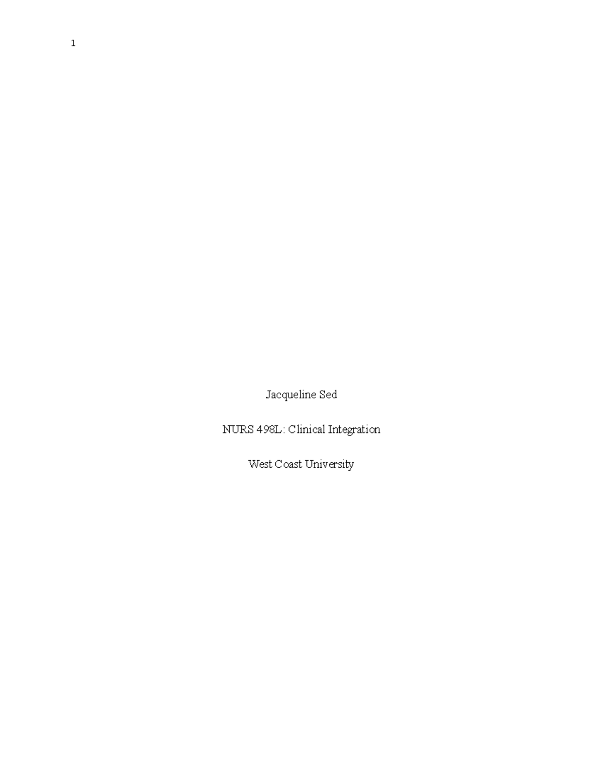 End of Life - End of Life - Jacqueline Sed NURS 498L: Clinical ...
