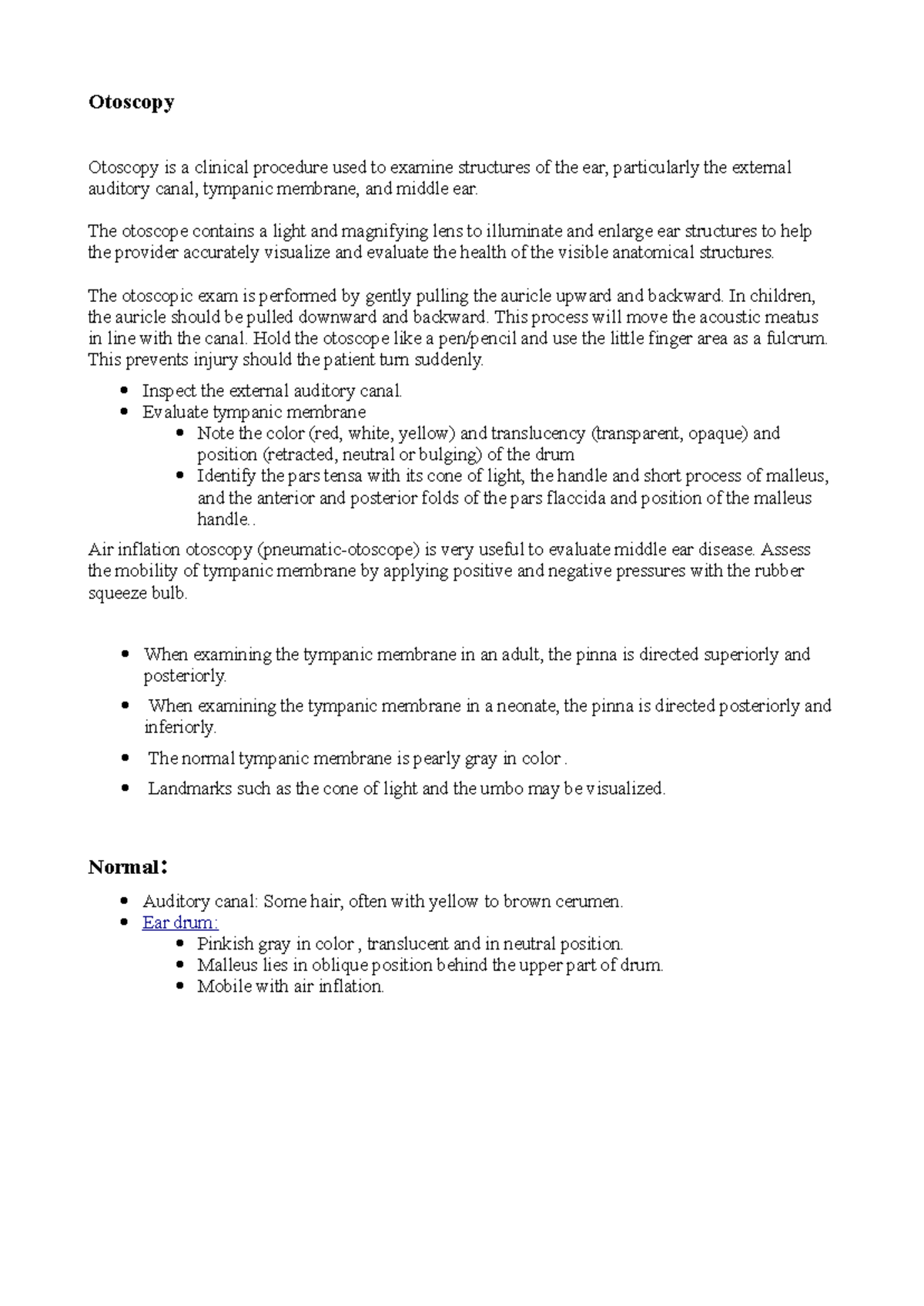 Otoscopy-2 - Info on otoscopy - Otoscopy Otoscopy is a clinical ...