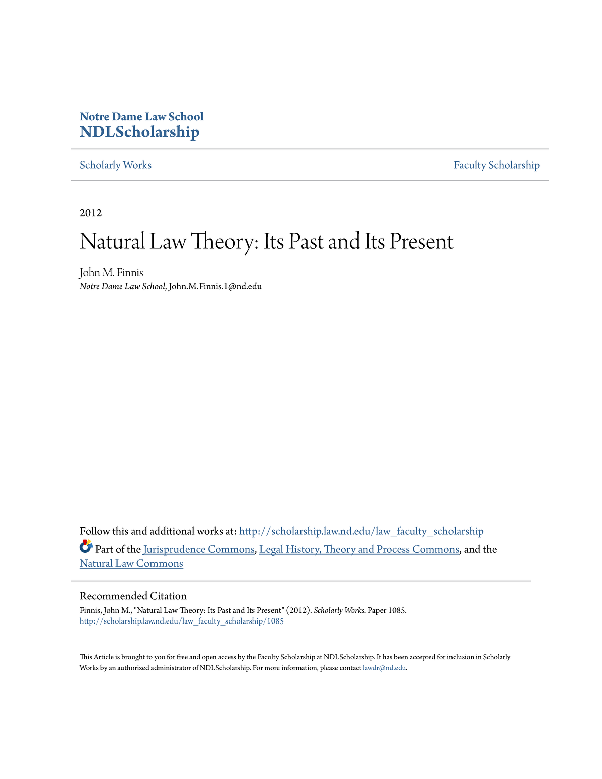 john finnis natural law essay