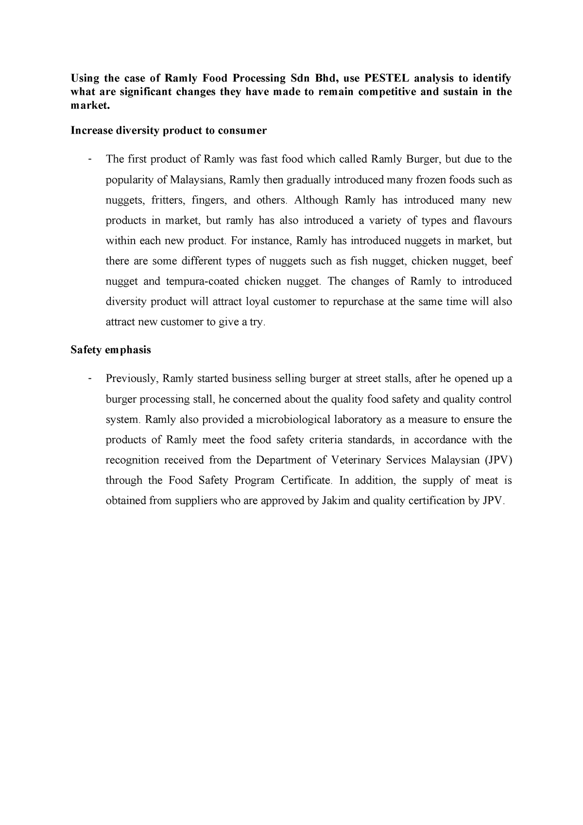 Ramly burger - Case Study - Using the case of Ramly Food Processing Sdn ...