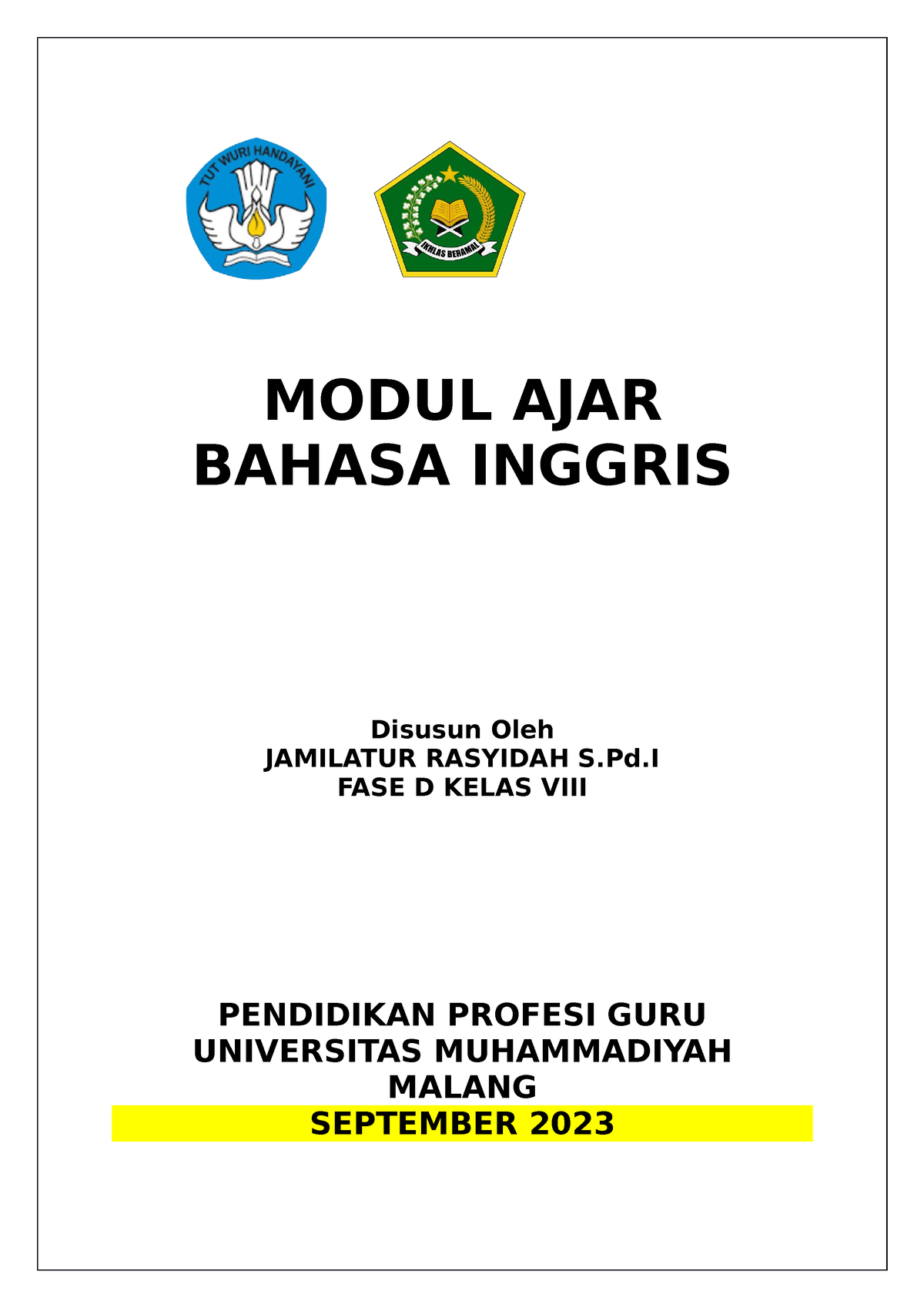 Modul AJAR PJBL AKSI 2 - MODUL AJAR BAHASA INGGRIS Disusun Oleh ...