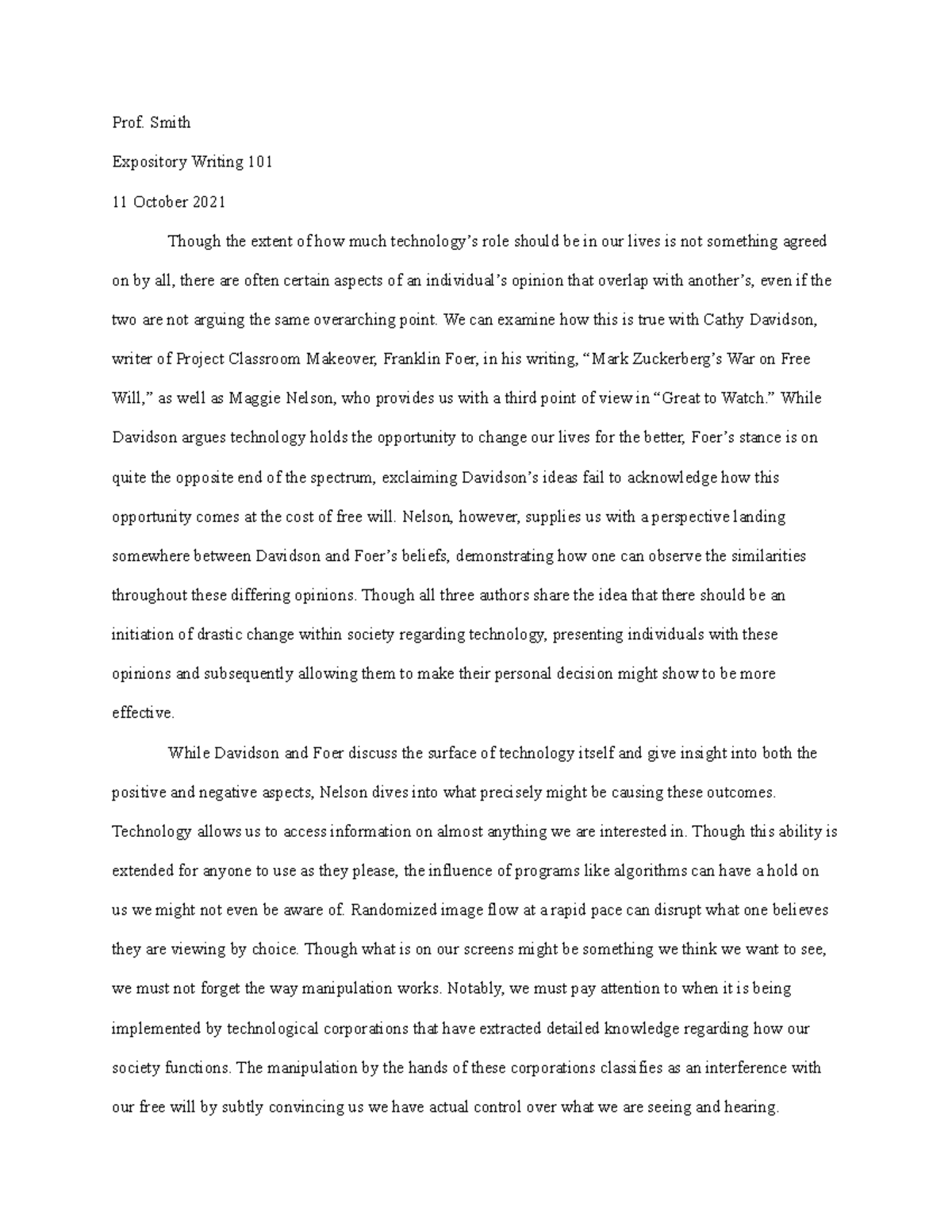 draft expository essay rough draft