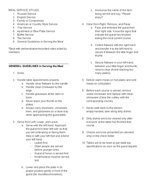 Etiquette Essentials Dining Etiquette Handout Quiz - Dining Etiquette ...