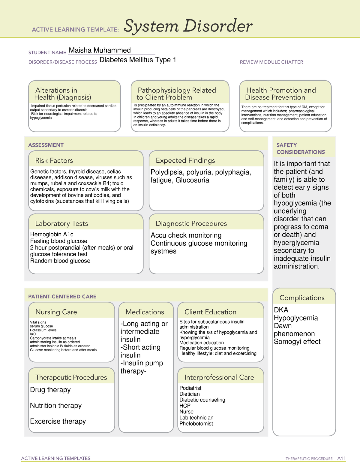 ati video case study diabetes type 1