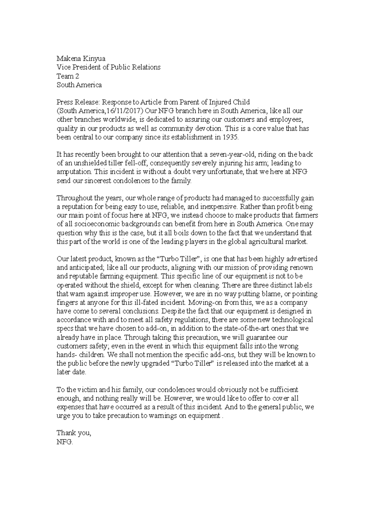 Business South America Makena Kinyua Vice President of Public