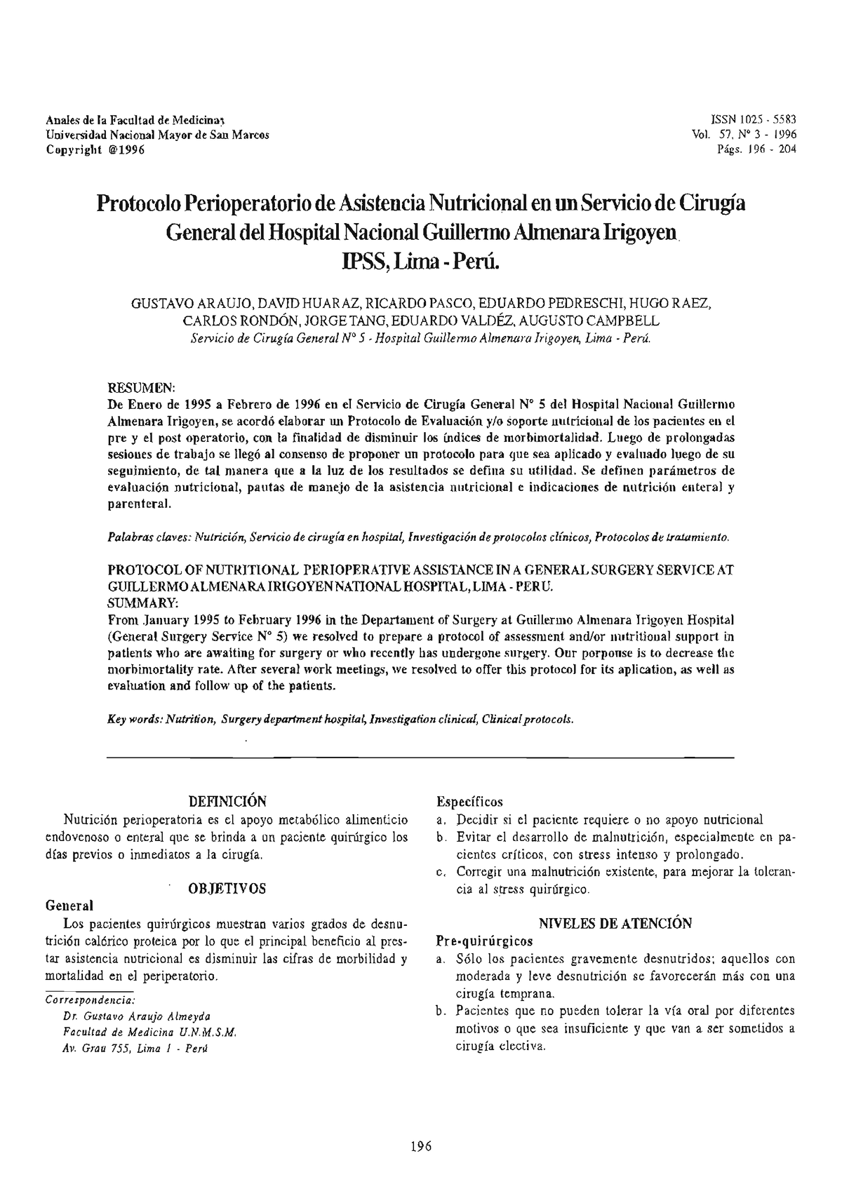 Dialnet Protocolo Perioperatorio De Asistencia Nutricional En Un 6293208 Nutrición Y Dietetica 8996