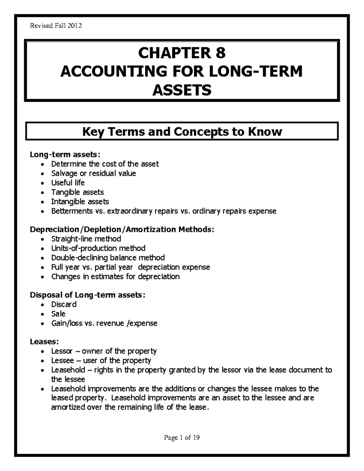 Financial Accounting WastingAssets Practice Material Accountancy