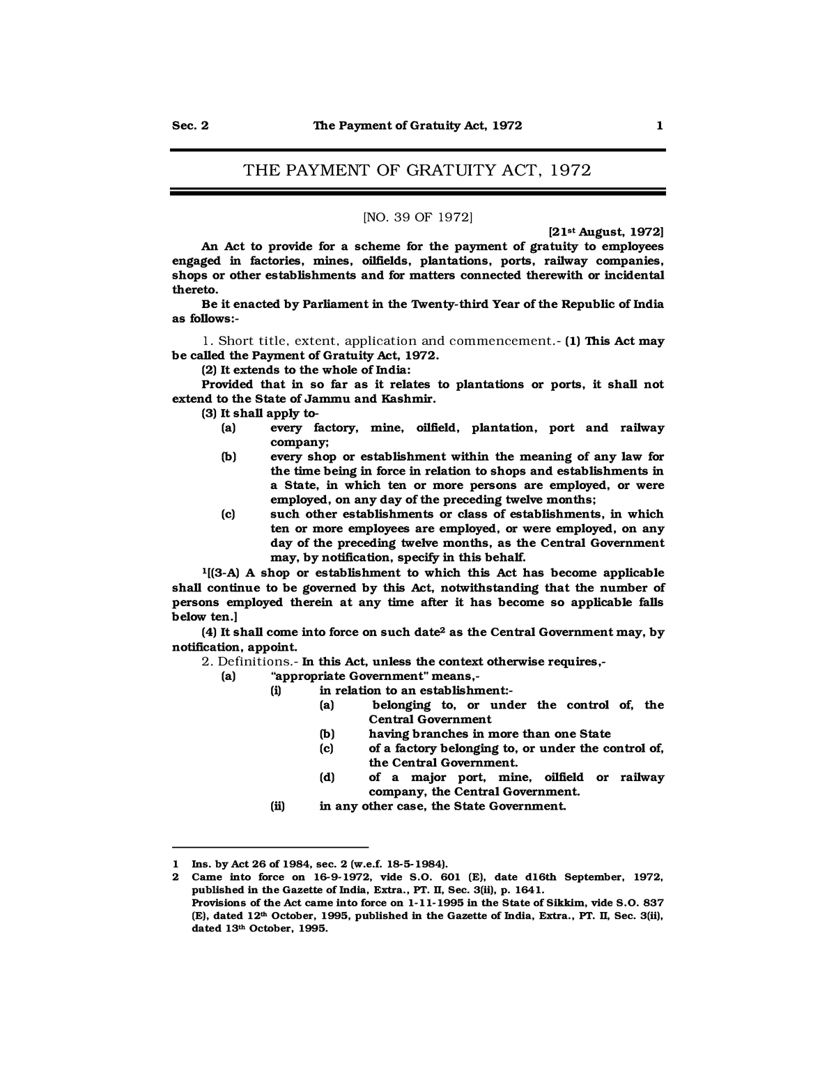 payment-of-gratuity-act-1972-sec-2-the-payment-of-gratuity-act-1972