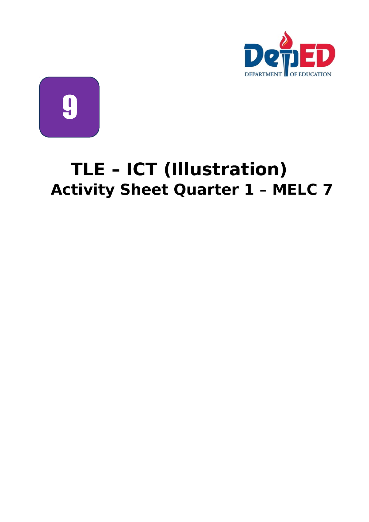 ICT Illustration 9 Q1 LAS7 Final - TLE – ICT (Illustration) Activity ...