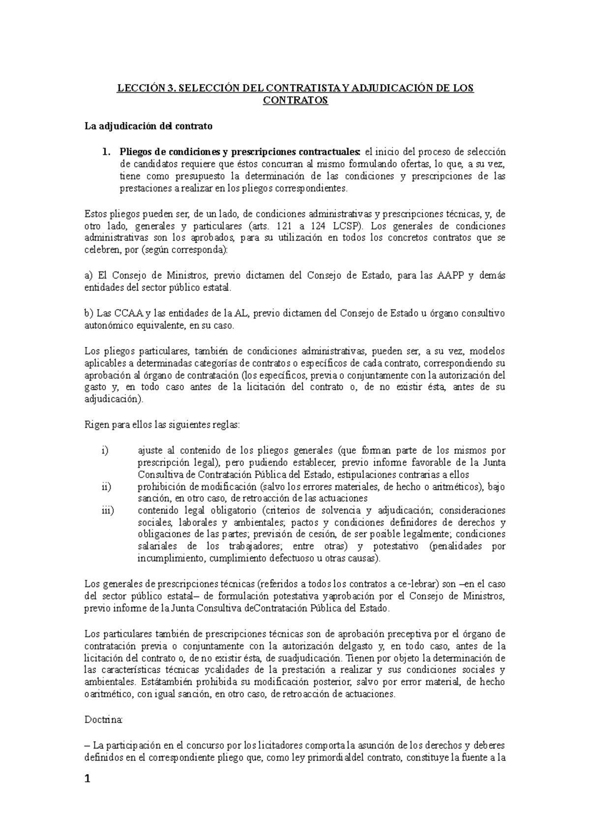 Selección DEL Contratista Y Adjudicación DE LOS Contratos T3 - LECCIÓN ...