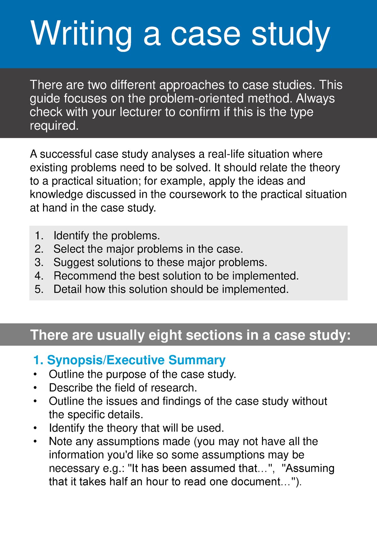 how to begin writing a case study