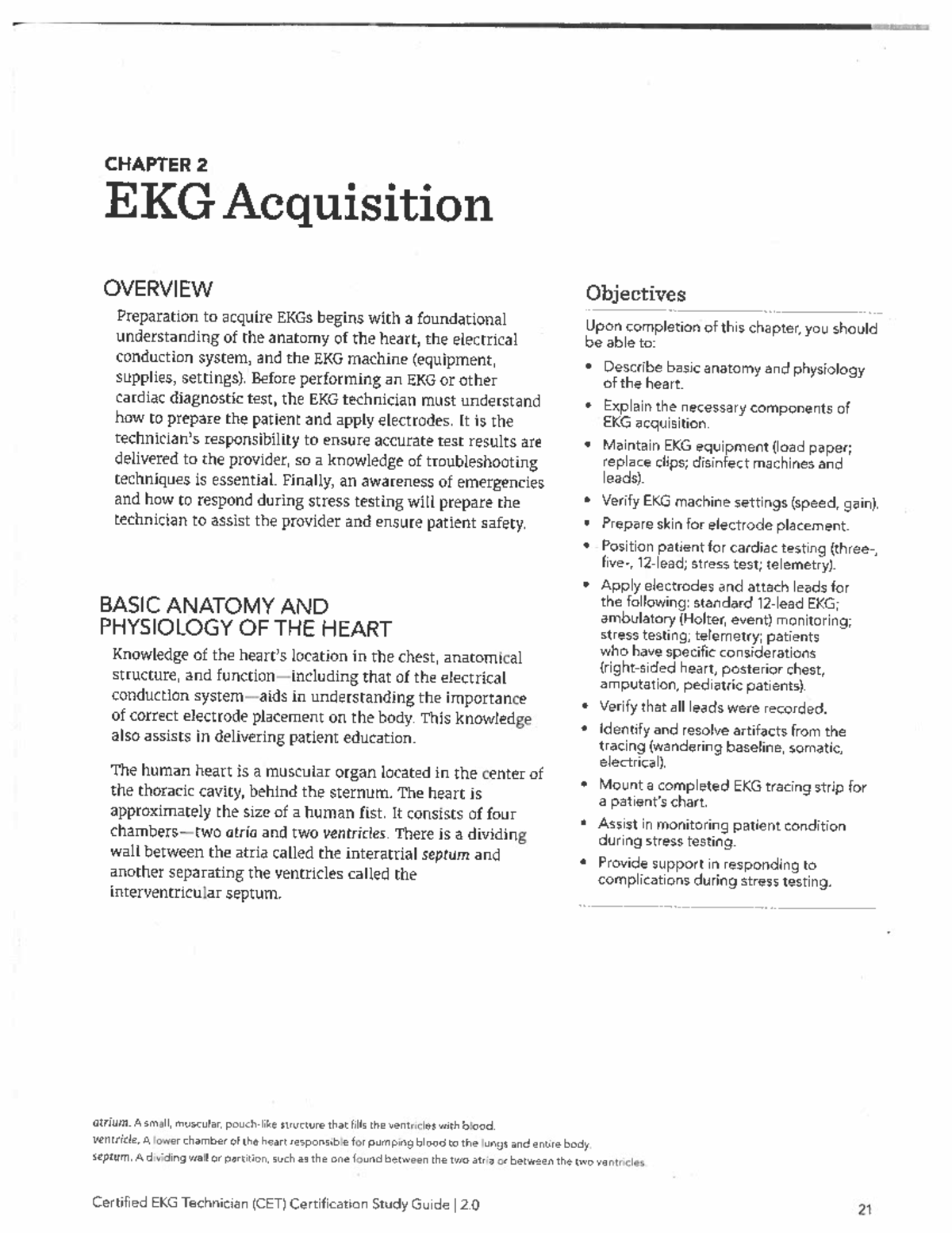 Ekg ch 2 - Assignments ch 2 - CHAPTER 2 EKG Acquisition OVERVIEW ...