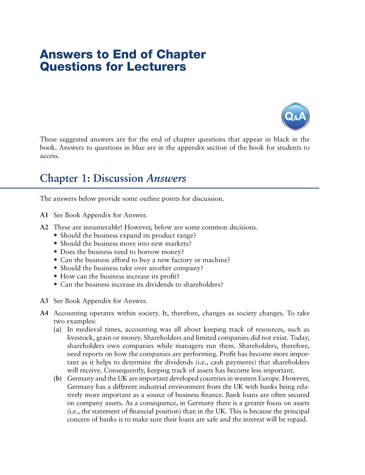 Solutions End Of Chapter Questions (not In Appendix Book) - Answers To ...