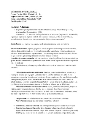 Comercio Internacional I Segundo Parcial Comercio Internacional I Parcial Documentos Para