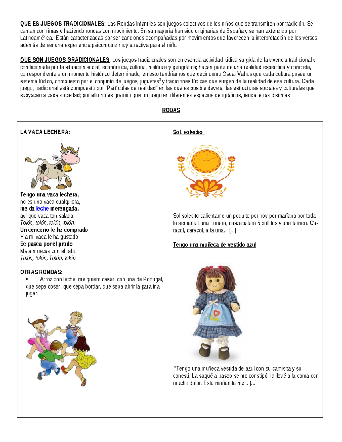 Juegos Y Rondas Tradicionales - QUE ES JUEGOS TRADICIONALES: Las Rondas ...