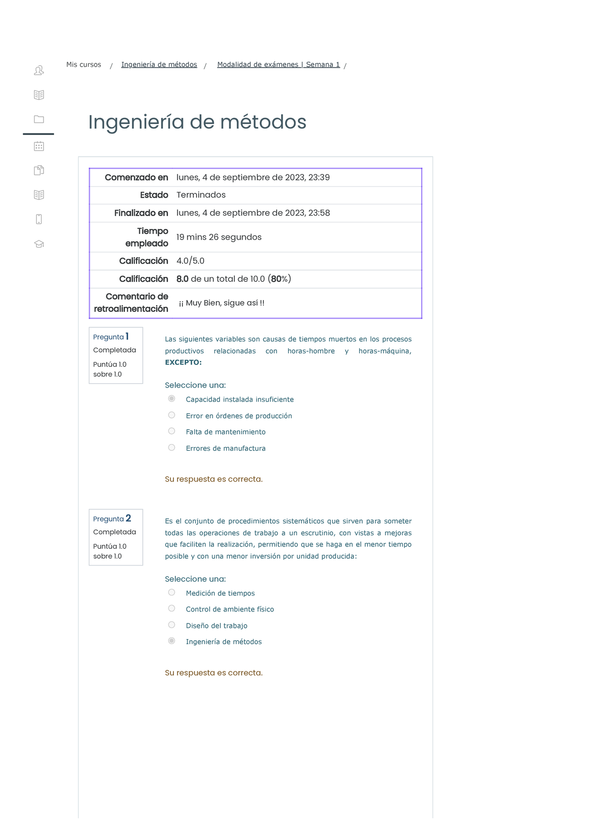 Modalidad De Exámenes Semana 1 Ingenieria De Metodos - Ingeniería De ...