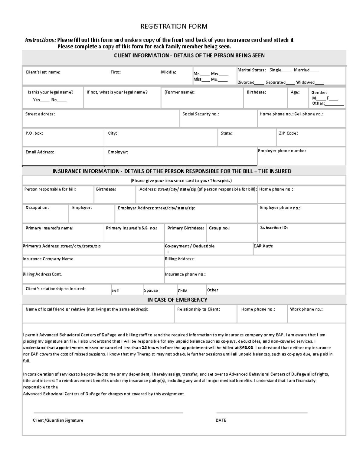 Abc intake package 2021 - REGISTRATION FORM ####### Instructions ...