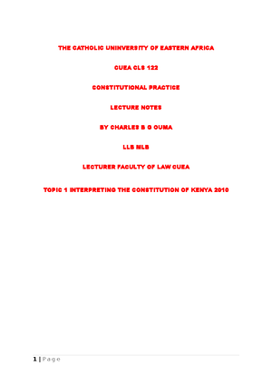 Constitutional Theory Class notes - CONSTITUTIONAL THEORY CLASS IRUNGU ...