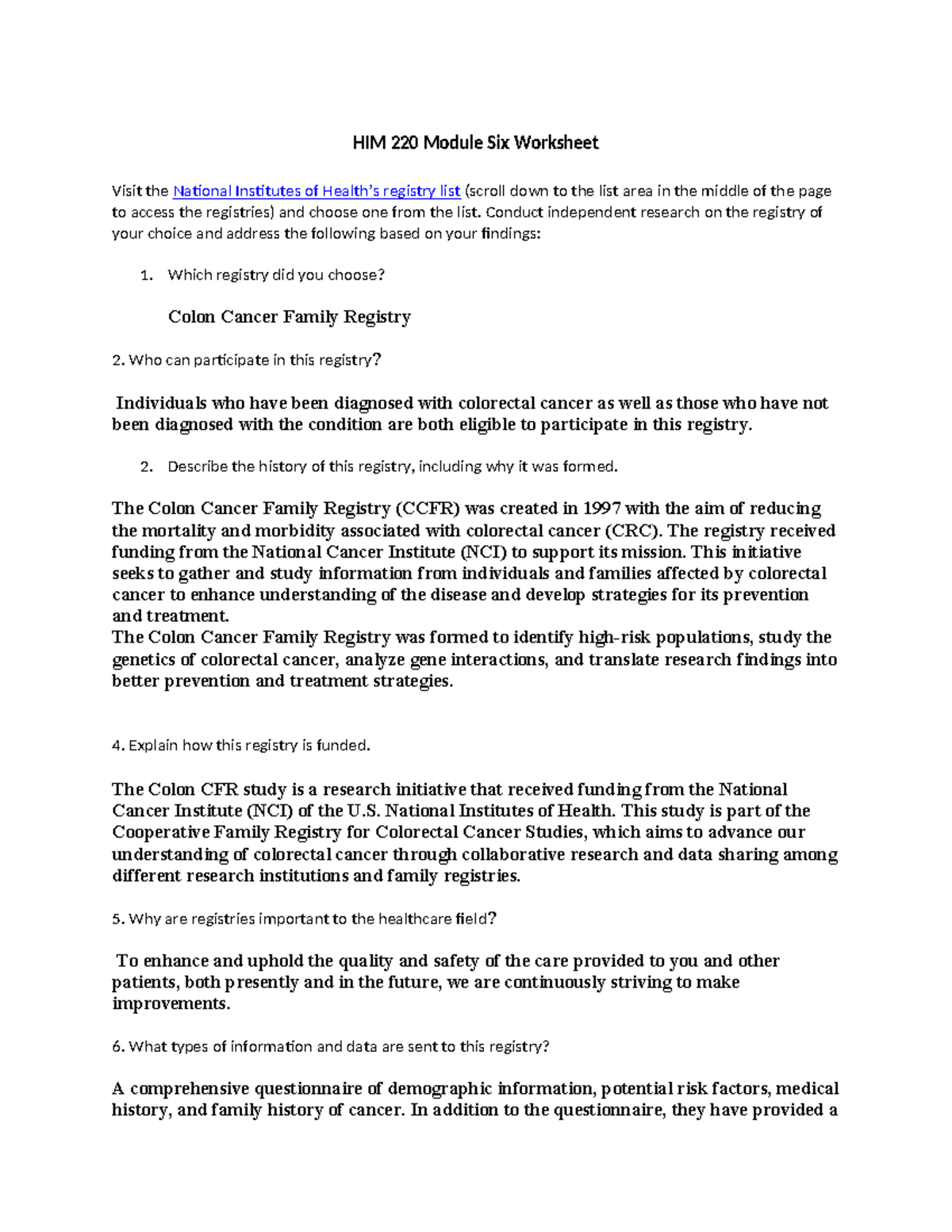 HIM 220 Module Six Worksheet - HIM 220 Module Six Worksheet Visit the ...