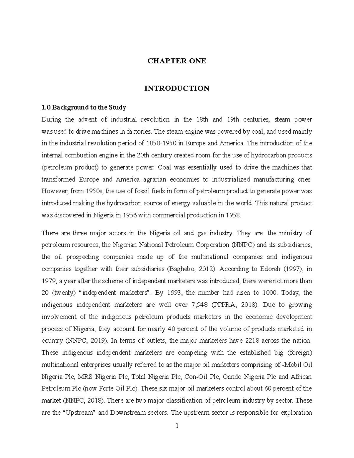 BN ALEE NEW Complete Project - CHAPTER ONE INTRODUCTION 1 Background to ...