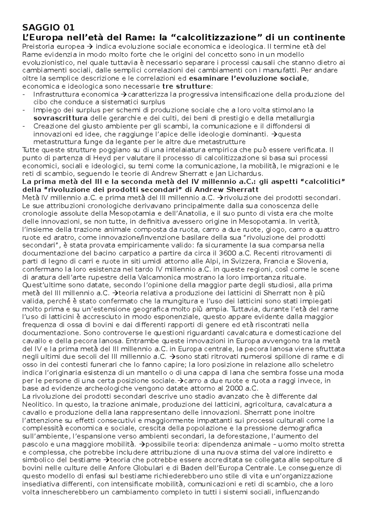 Saggi preistoria - SAGGIO 01 L’Europa nell’età del Rame: la ...