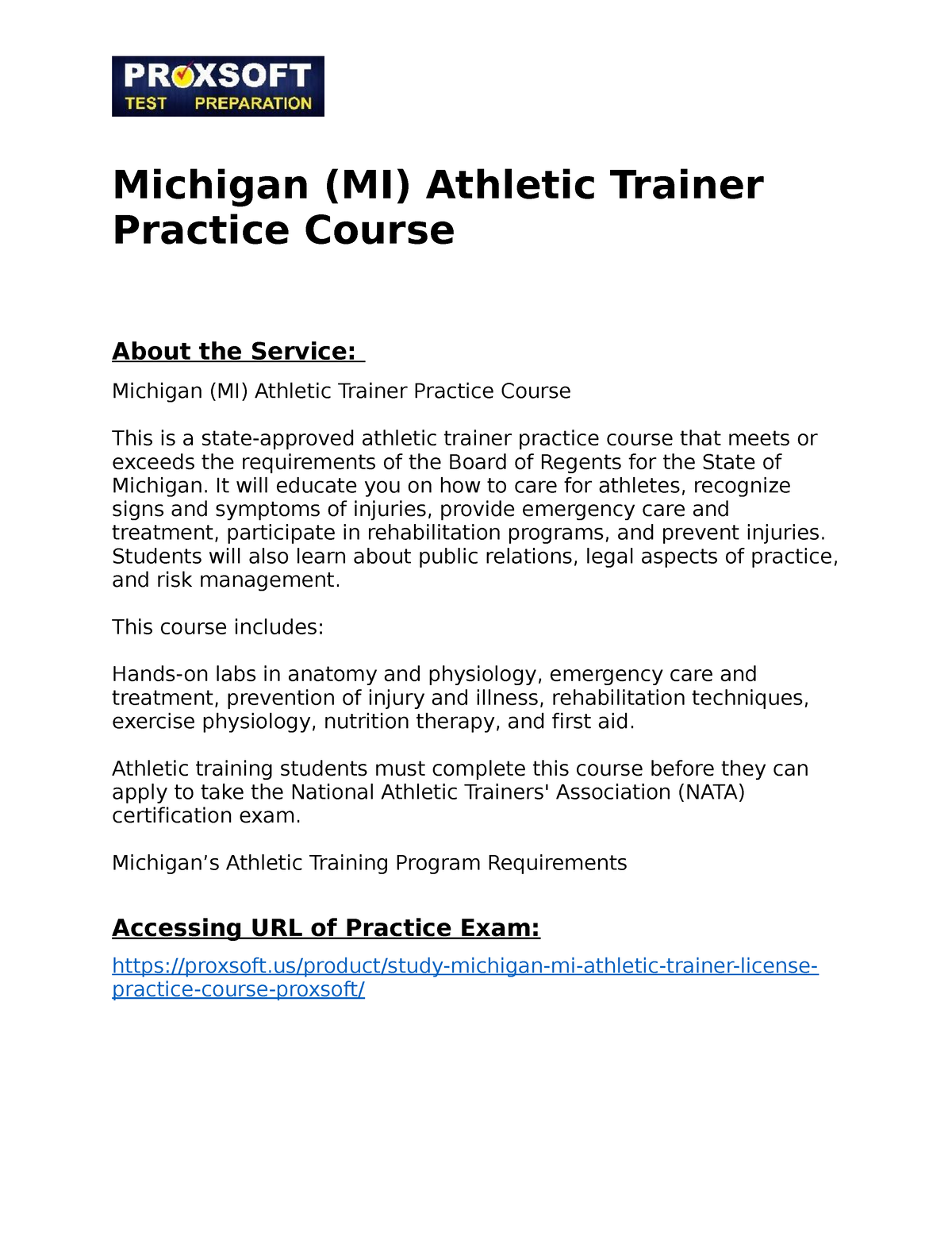 Michigan MI Athletic Trainer Practice Course Michigan MI Athletic   Thumb 1200 1553 