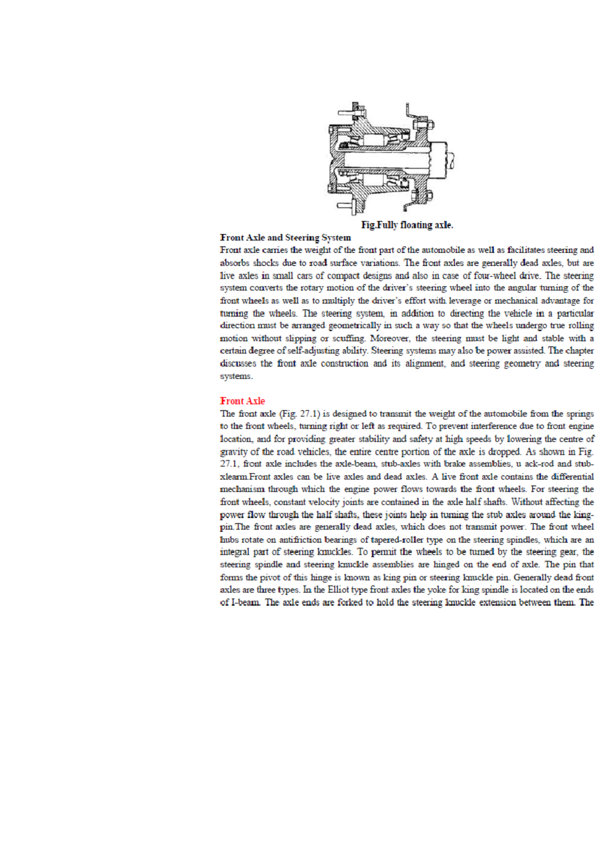 Front axel steering system AutomobileEngineering assignment AUE401