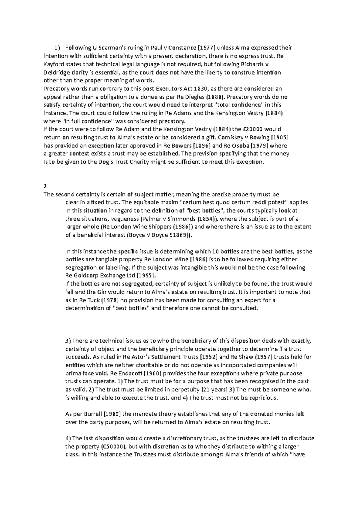 3 certainties past paper law - Following U Scarman's ruling in Paul v ...