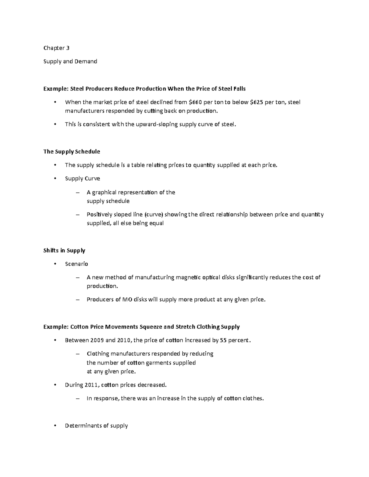 Chapter 3 - Lecture Notes 4 - Chapter 3 Supply and Demand Example ...