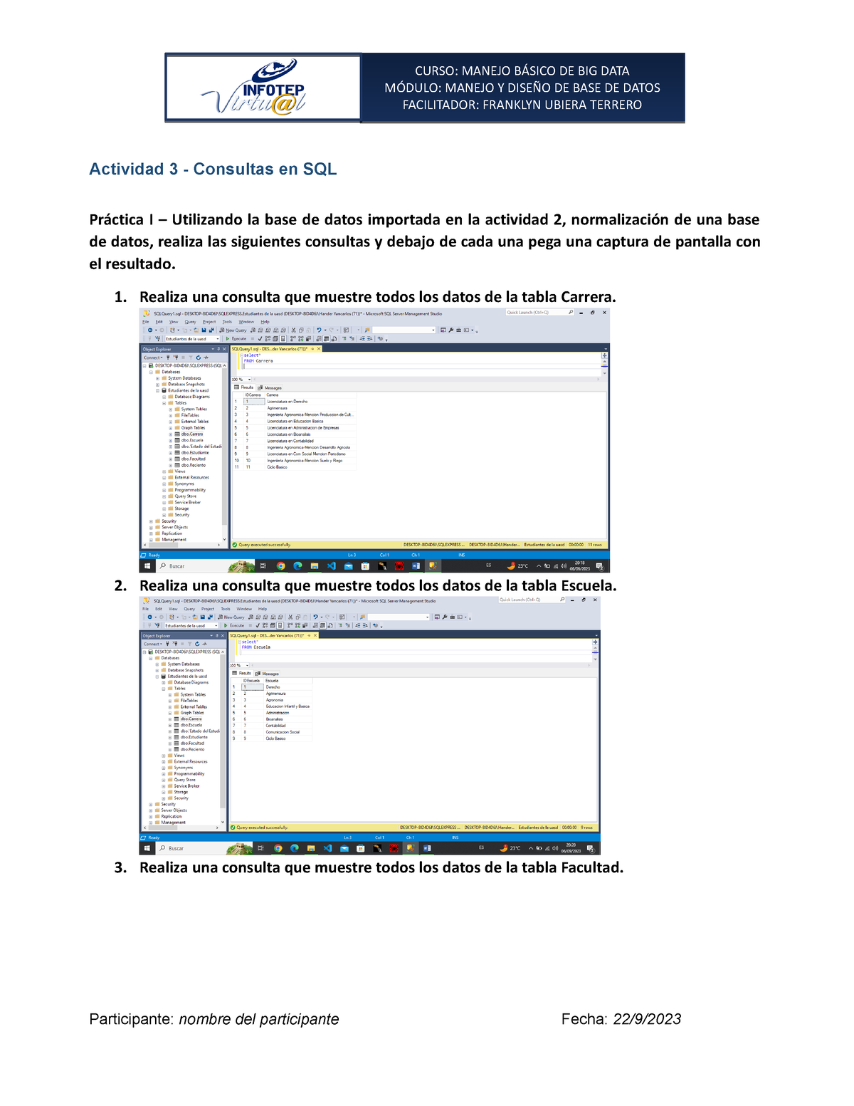 Actividad 3 - Consultas En SQL - CURSO: MANEJO BÁSICO DE BIG DATA ...