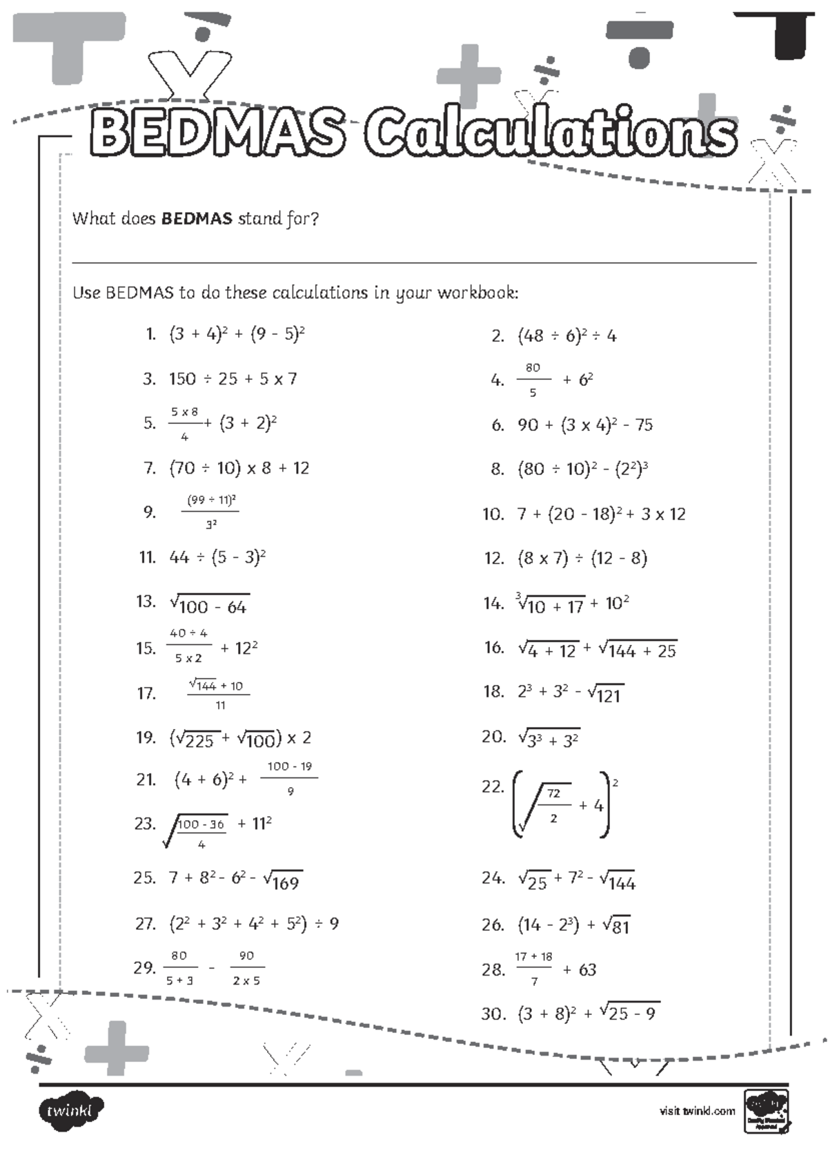 Za m 1667416406 bedmas calculations activity sheet - ####### What does ...