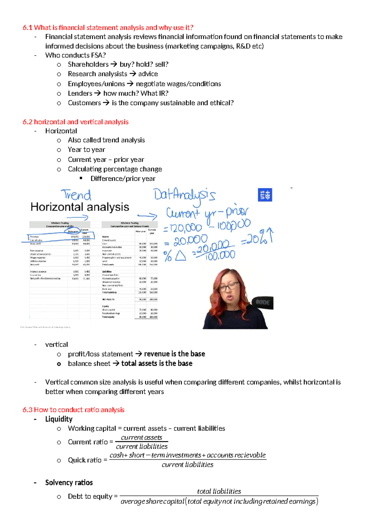 Week 6 notes - 6 What is financial statement analysis and why use it ...