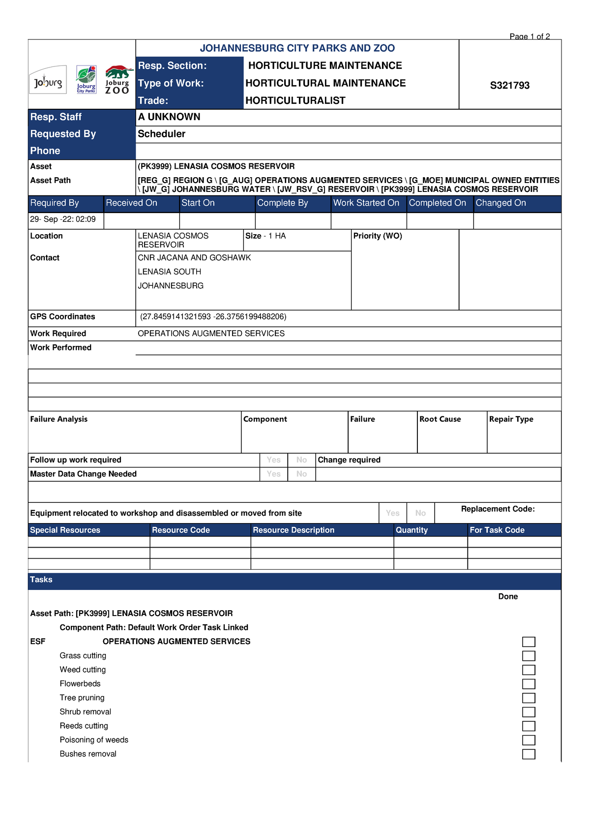 Work Order Report (90) - Mechanical Engineering - JOHANNESBURG CITY ...