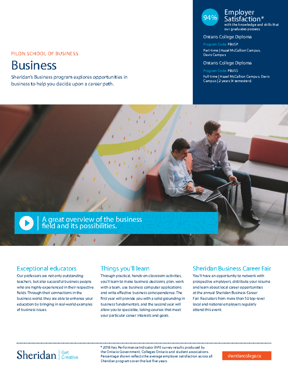 Business en - sheridancollege PILON SCHOOL OF BUSINESS Business ...