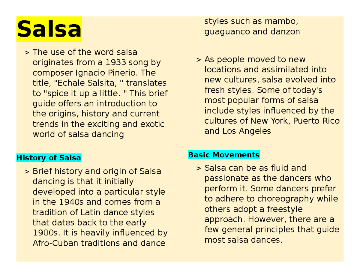 Salsa Name Meaning