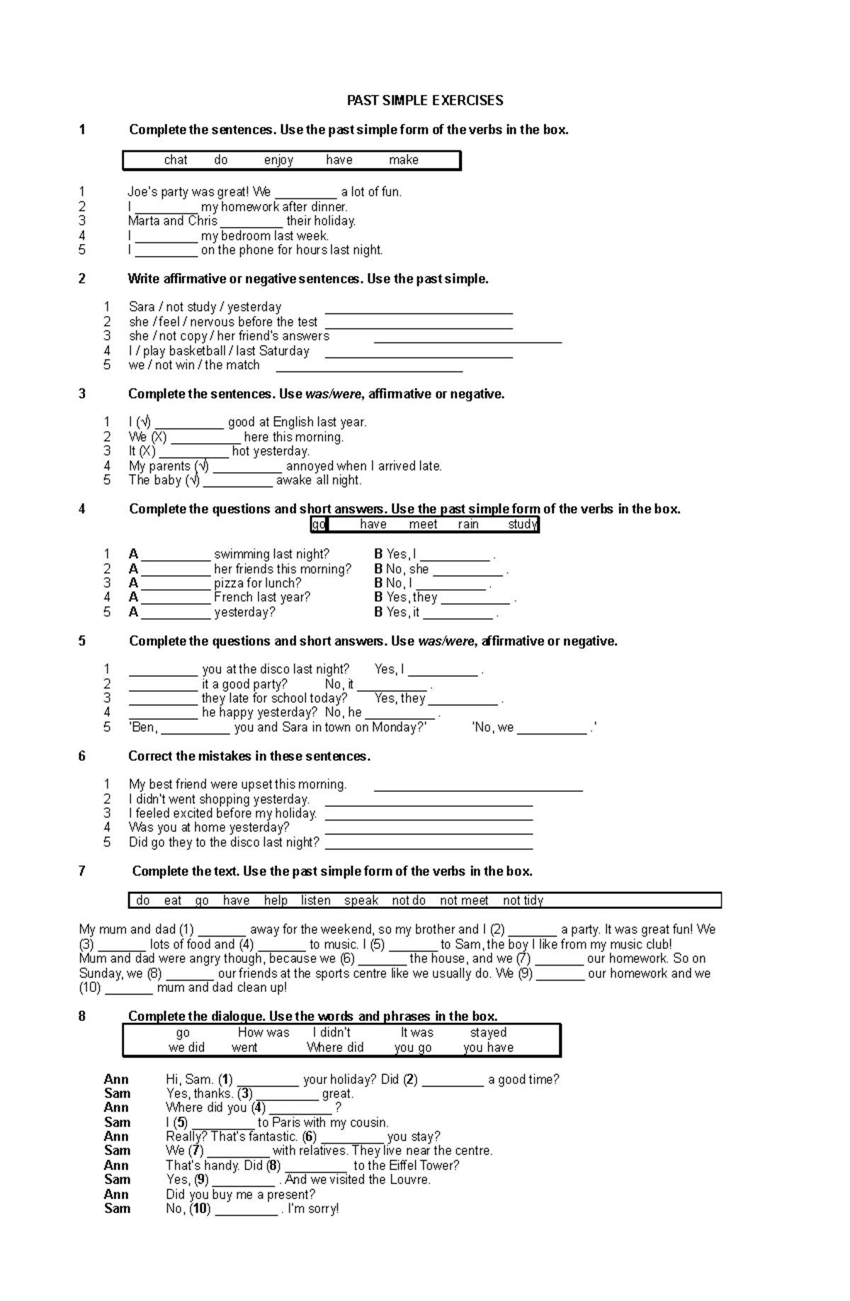 Wish Past Simple Exercises Multiple Choice