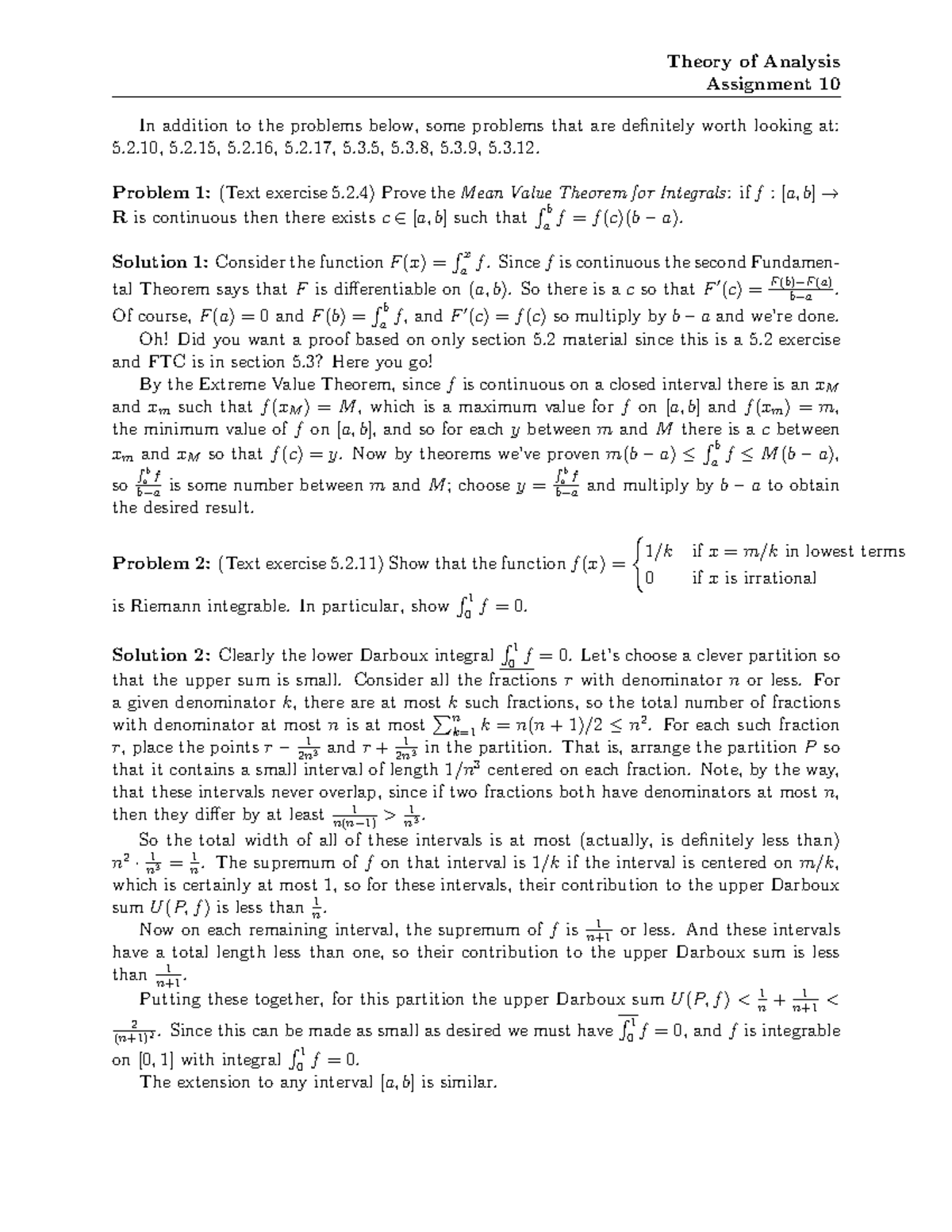 homework assignment theory