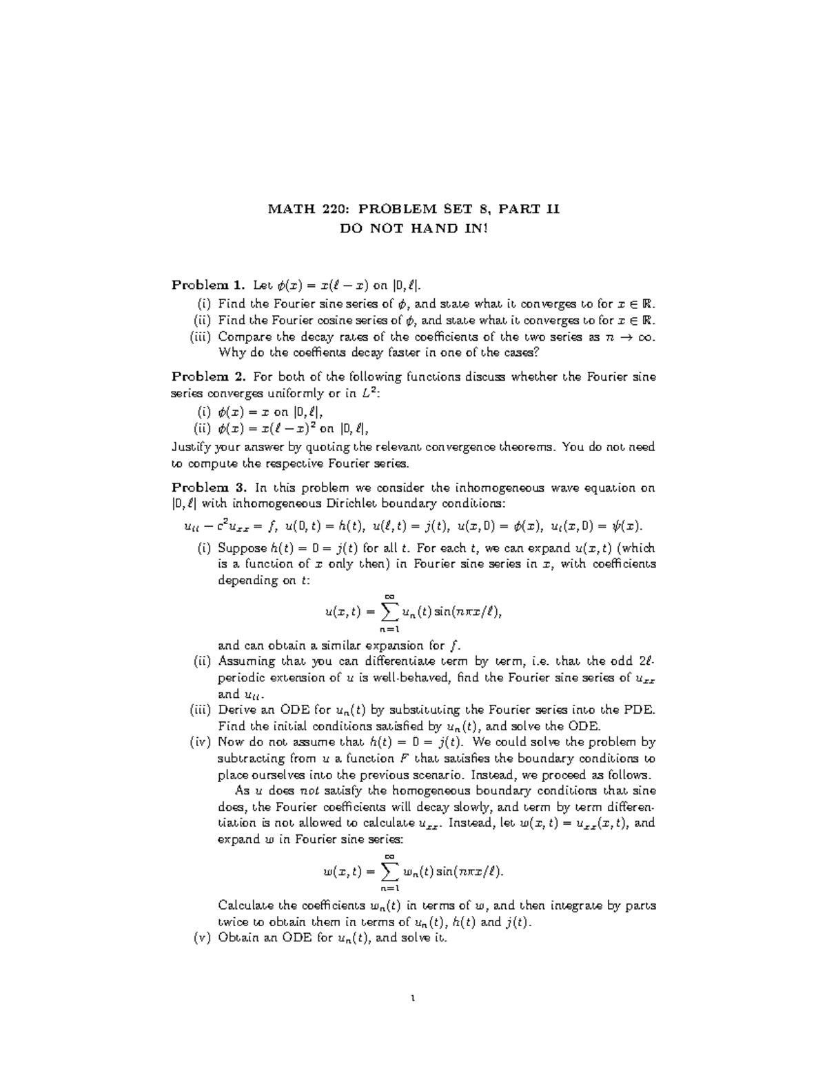 Seminar Assignments - Problem Set 8b - MATH 220: PROBLEM SET 8, PART II ...