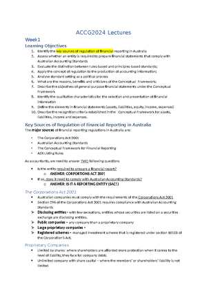 Accg 2024 - Lecture 1 Notes - Accg 2024 Tutorial 1: All In Tutorial ...