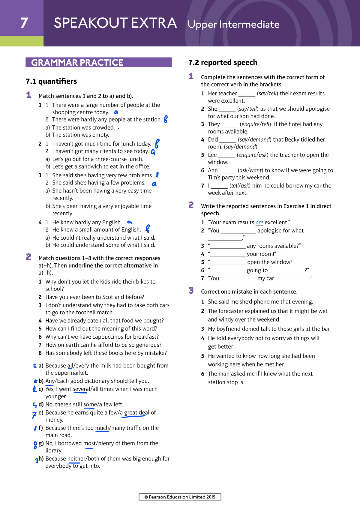 Extra Grammar Unit 7 Speakout Grammar7 7 Speakout Extra Upper Intermediate © Pearson 