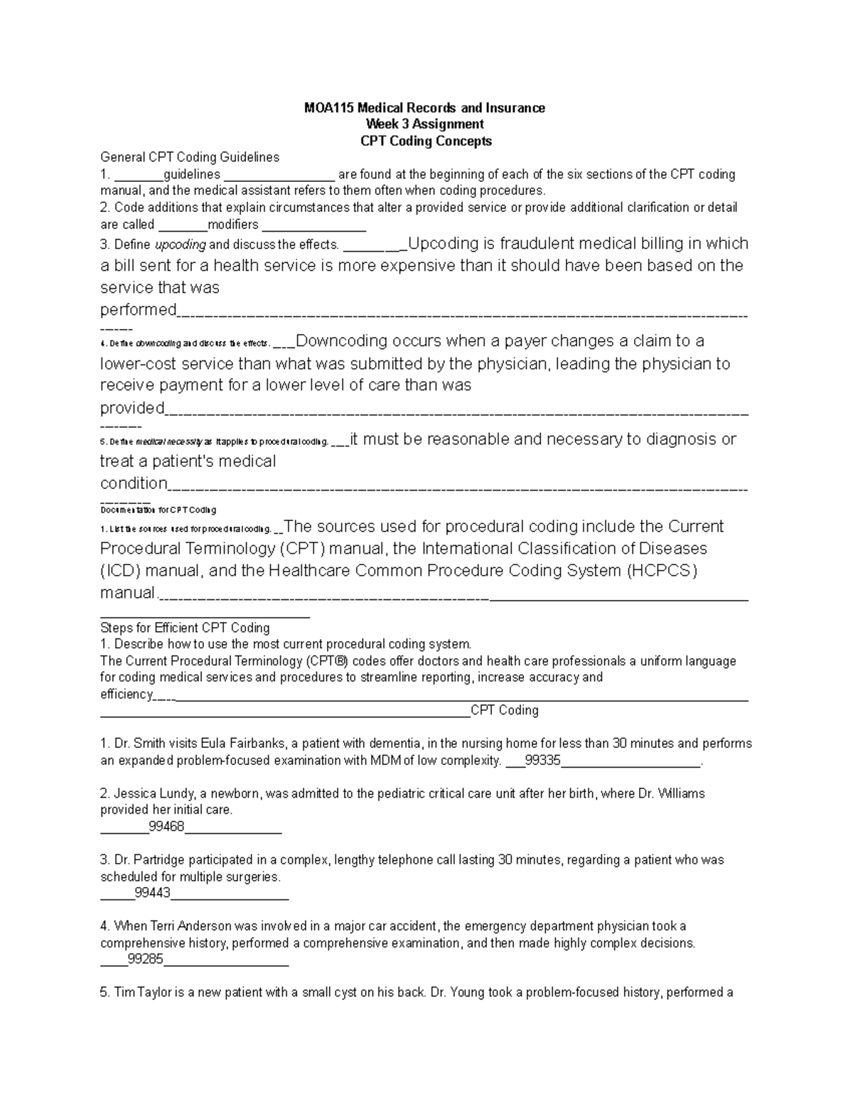 MOA115 Medical Records and Insurance-2 - Code additions that explain ...