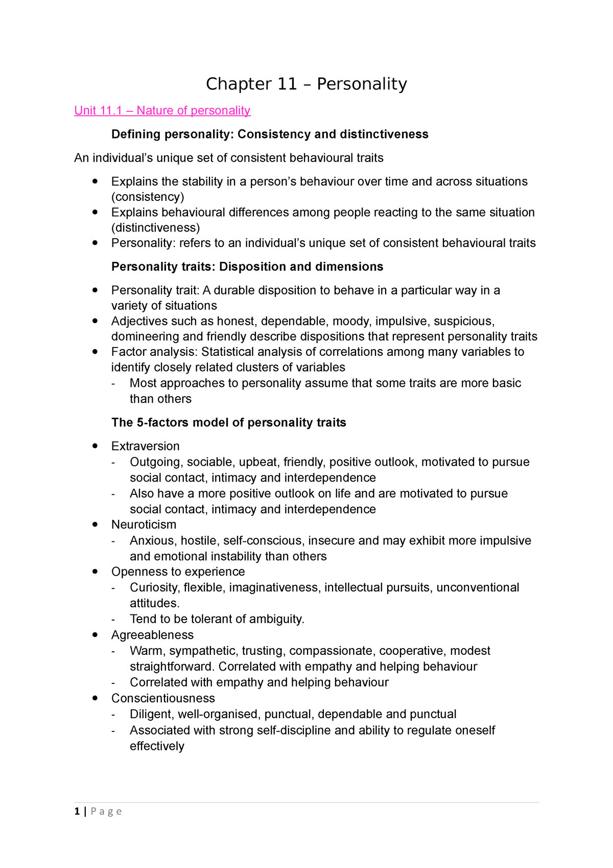 Chapter 11 - Summary Notes From Lecture Slides And Textbook To Prepare ...