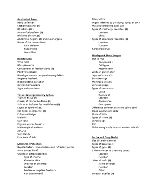 Mod 2 Module 2 Anatomy Notes 1h06 Studocu
