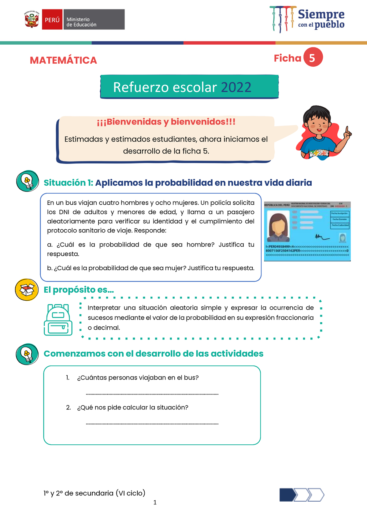 Ficha-5-vi-matematica - 1∞ Y 2∞ De Secundaria (VI Ciclo) SituaciÛn 1 ...