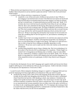 Virtual child assignment 2 - Blake Dennis Dr. Robinette PSY 251 Section ...