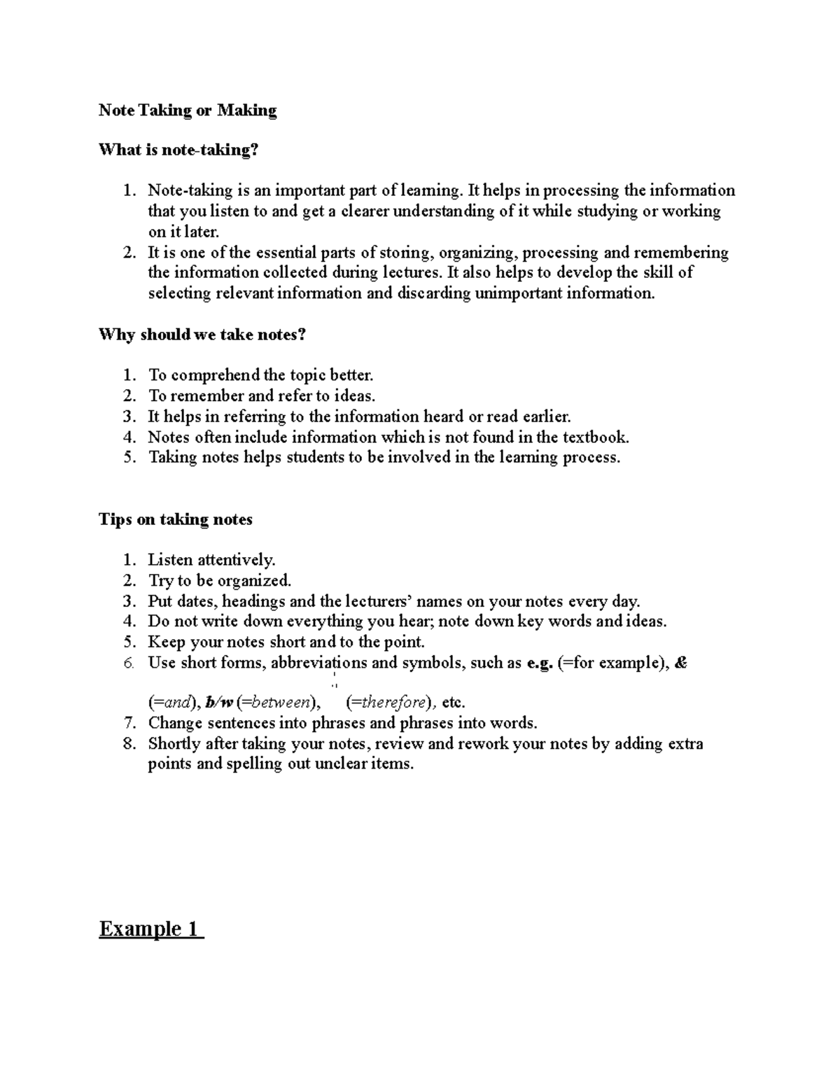 Note Taking-class activity - Note Taking or Making What is note-taking ...