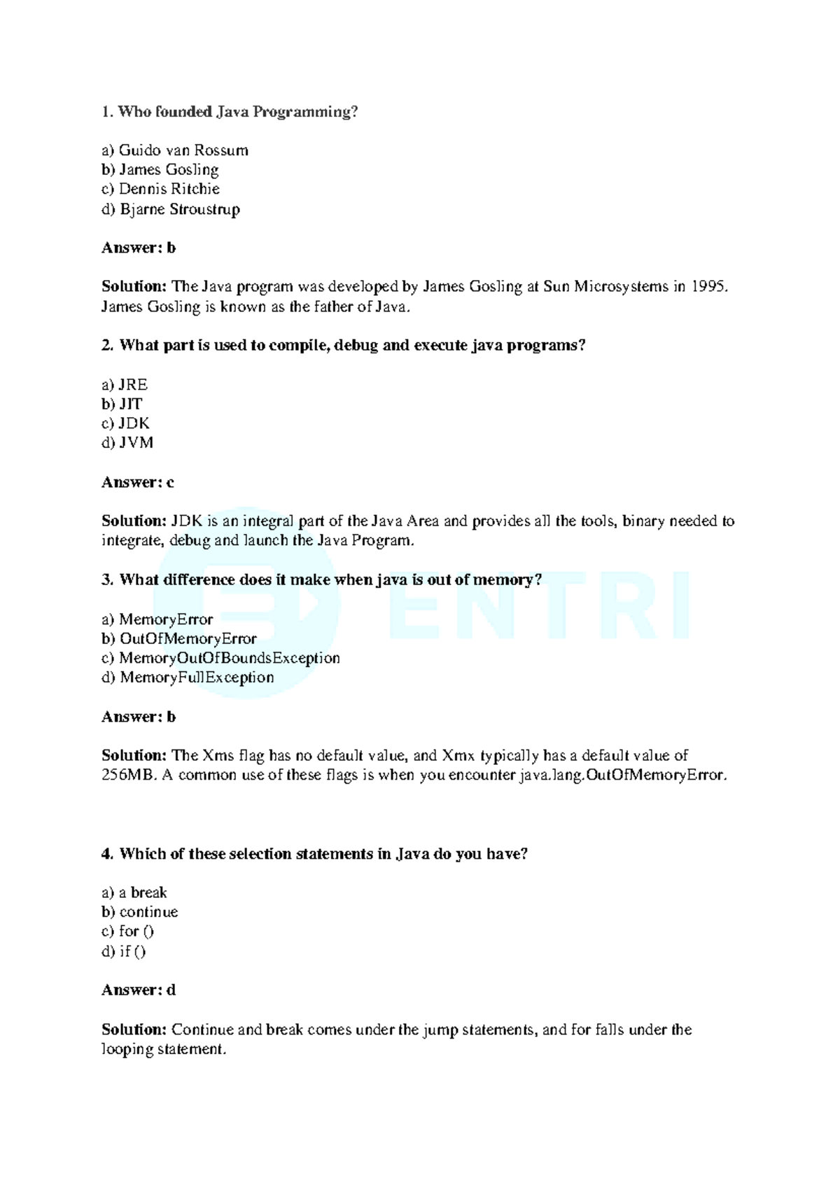 Java-mcq- Ok - Who founded Java Programming? a) Guido van Rossum b ...